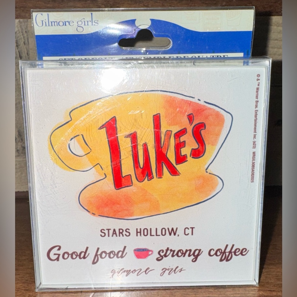 Cute 🥰 Gilmore Girls Luke's Diner Glass Coasters Set of 4 by Silver Buffalo